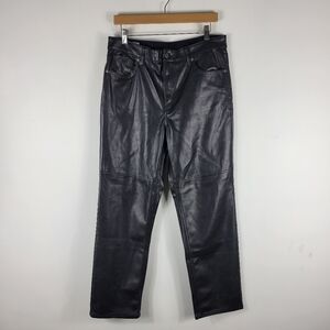 New Gap Faux Leather Cheeky Straight Leg High Rise Pants